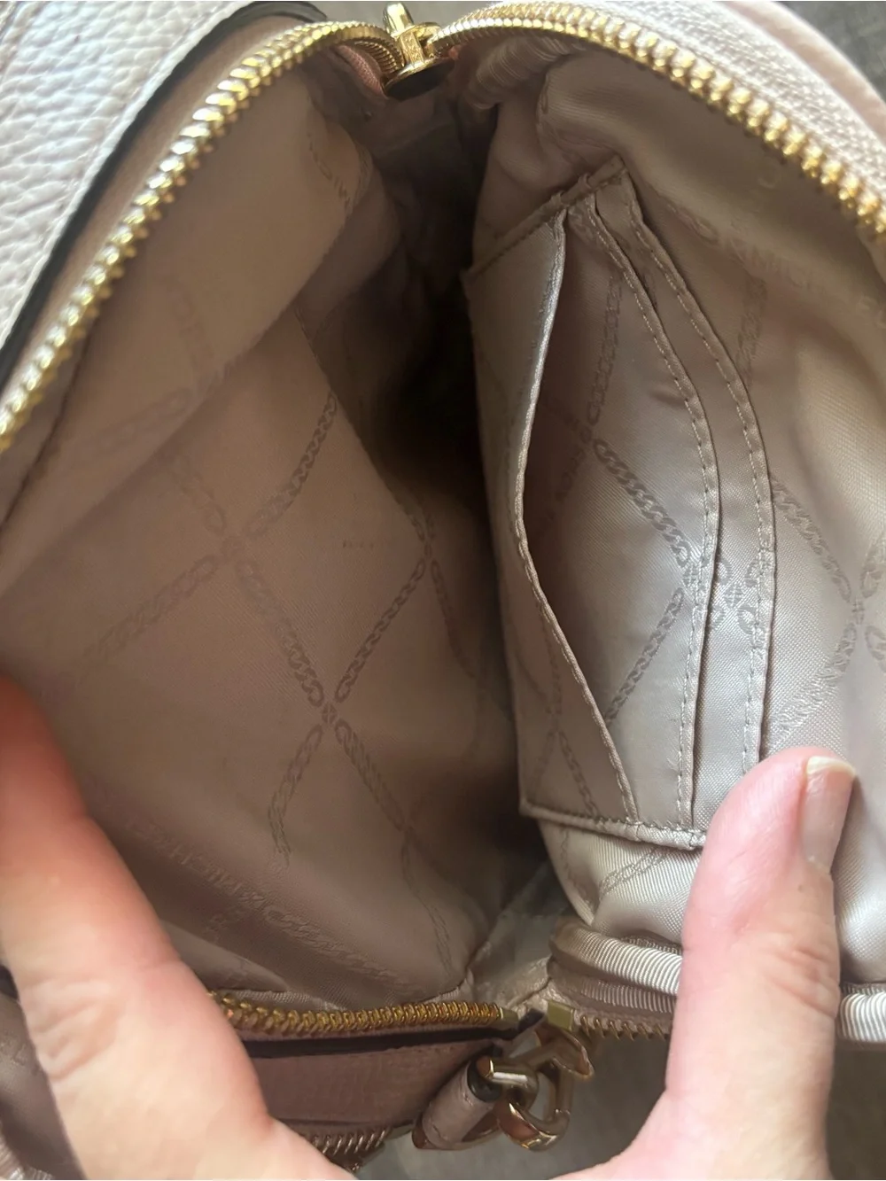 Michael Kors Blush Pink Pebbled Leather Crossbody Bag